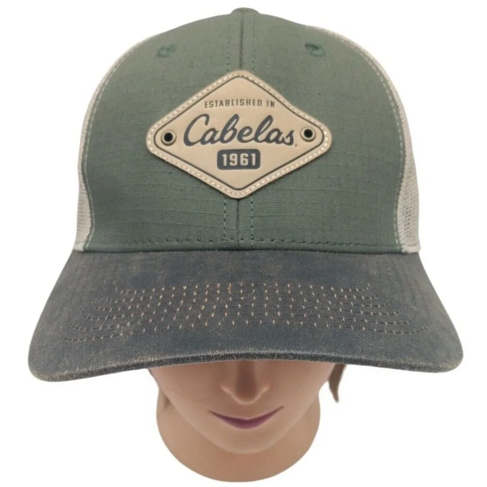 CABELAS Est 1961  Green & Black Baseball‎ Cap by Cabelas, Mesh, Snap Back